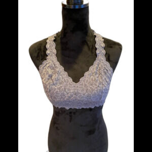 Felina Gray Bra Size Medium Lacy Bralette Sexy Lingerie Could wear as a top